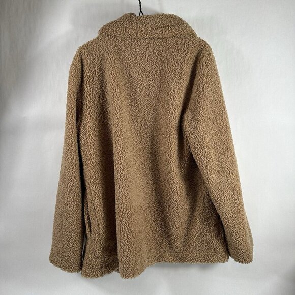 Sanctuary Snap Teddy Coat Tan Faux Fur Jacket/Coat Size Medium - Picture 7 of 8